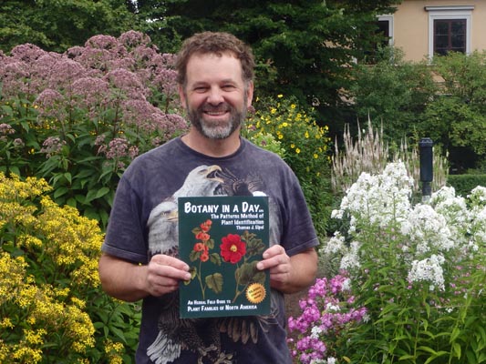 Author Thomas J. Elpel at Carl Linnaeus' professorial home and botanical gardens in Uppsala, Sweden.